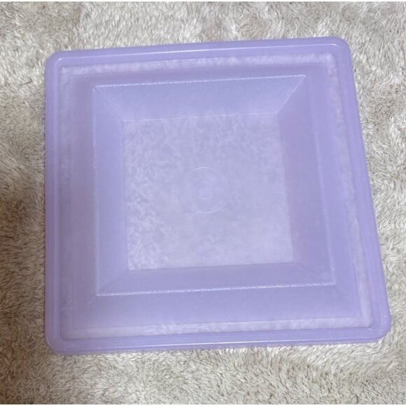 Vintage TUPPERWARE Get Togethers #1386 Divided Square BLUE Container with Lid - Picture 8 of 11